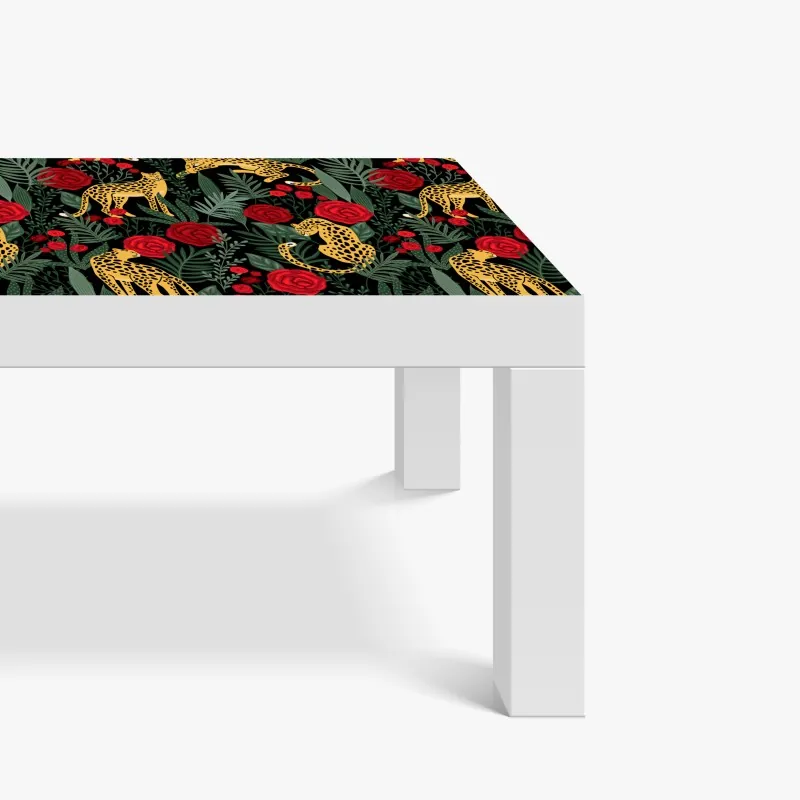 Naklejka na biurko i stół mglista góra z urwiskiem i sosnowym lasem – Wallissimo®