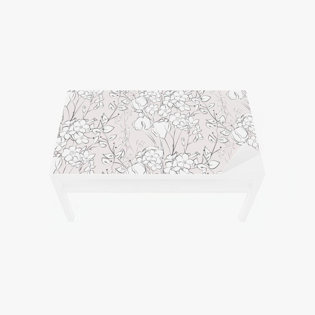 Table & desk veneer delicate pastel floral design
