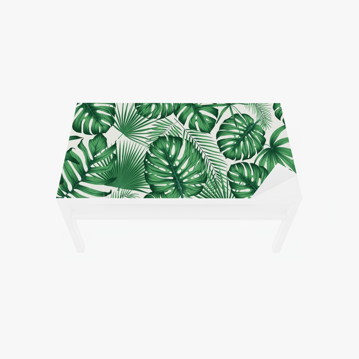 Table & desk veneer tropical monstera and palm leaves pattern