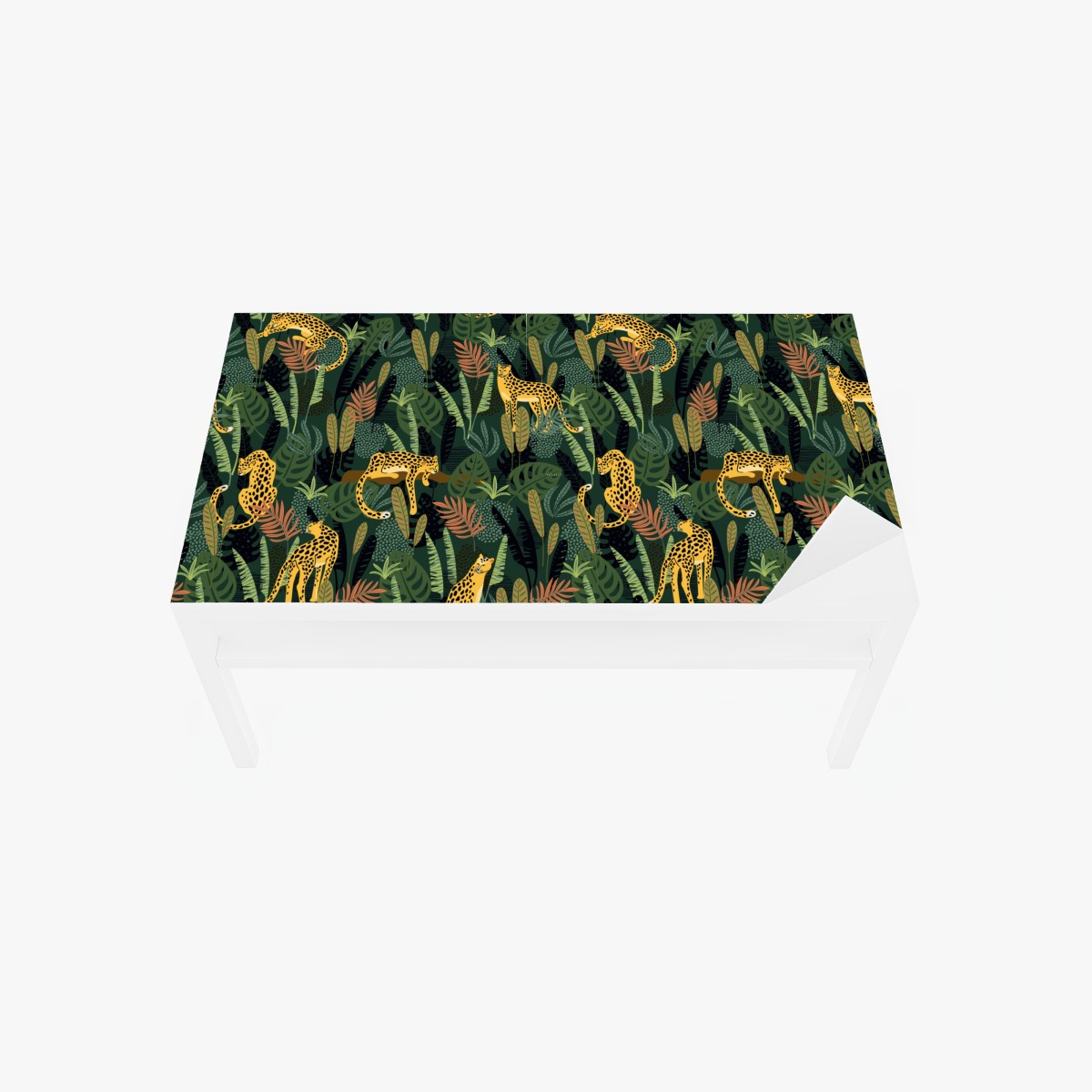 Table & desk veneer tropical leopard jungle pattern