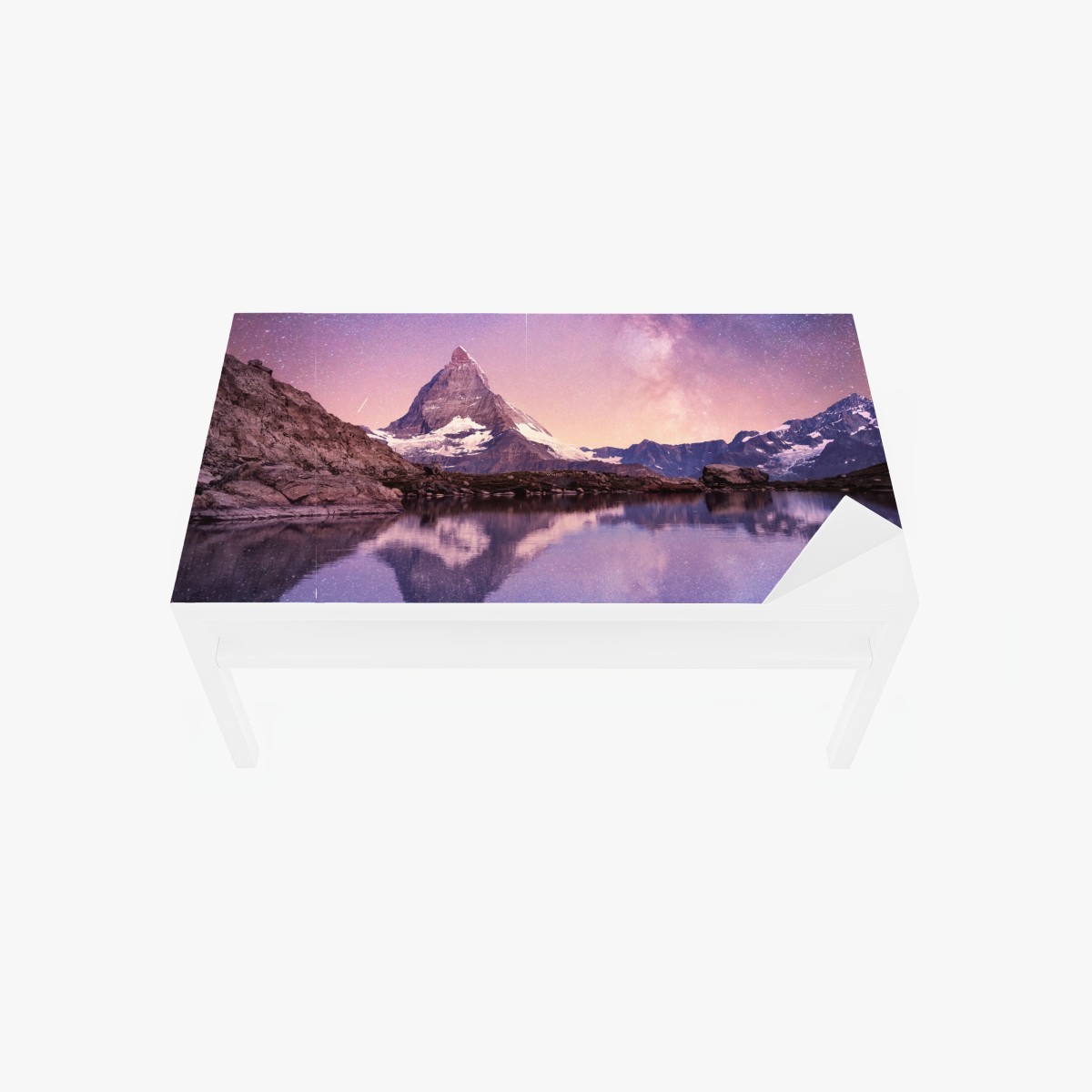 Table & desk veneer Matterhorn reflection under the Milky Way