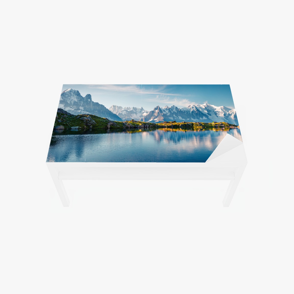 Table & desk veneer panoramic view of Lac Blanc and Mont Blanc