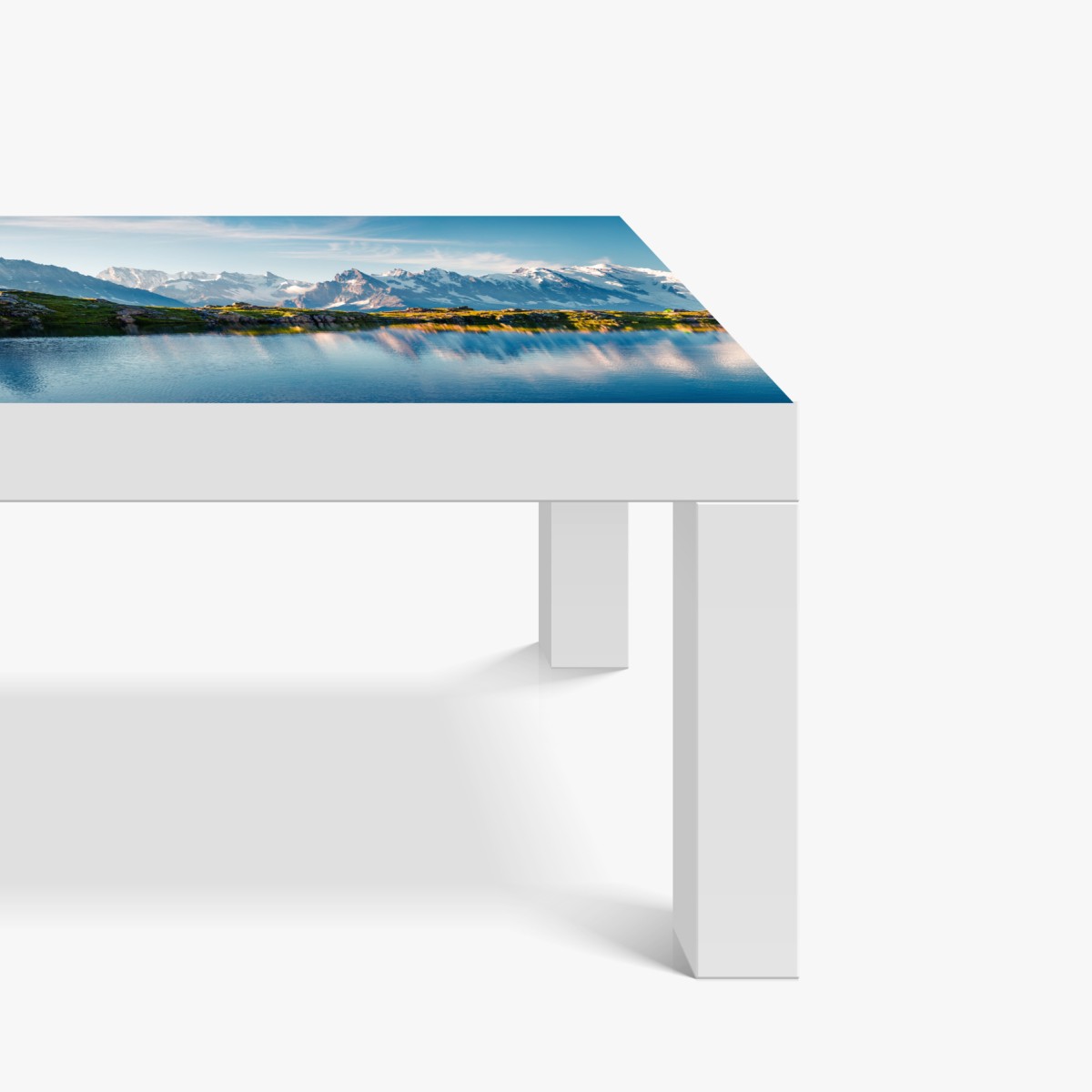 Naklejka na biurko i stół panorama Lac Blanc i Mont Blanc – Wallissimo® Naklejka na biurko i stół panorama Lac Blanc i Mont Blanc – Wallissimo®