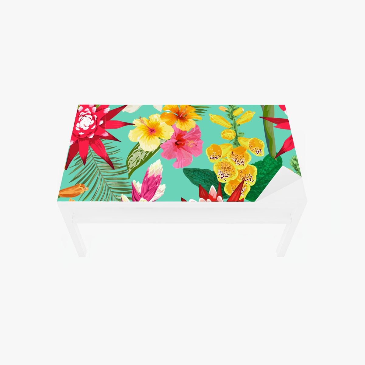 Table & desk veneer tropical watercolor floral seamless pattern