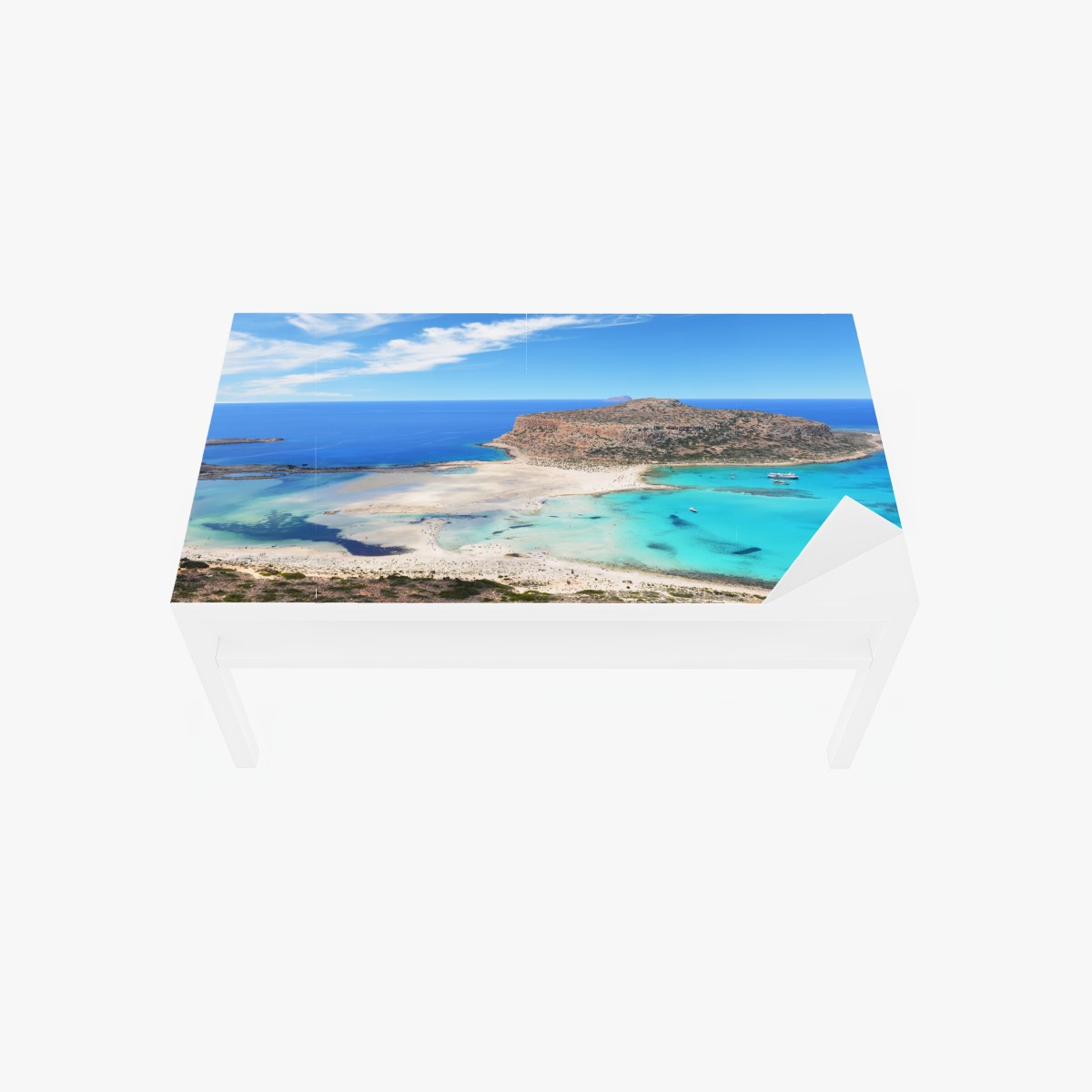 Table & desk veneer Balos lagoon turquoise seascape, Crete