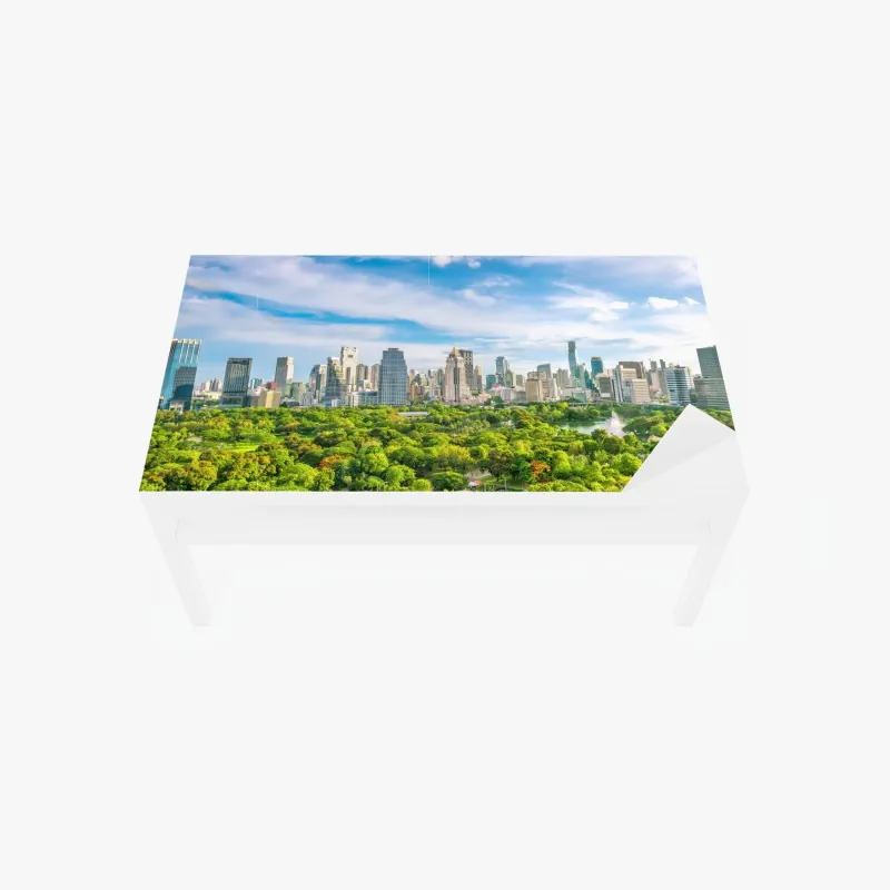 Naklejka na biurko i stół słoneczna panorama Bangkoku nad parkiem Lumpini