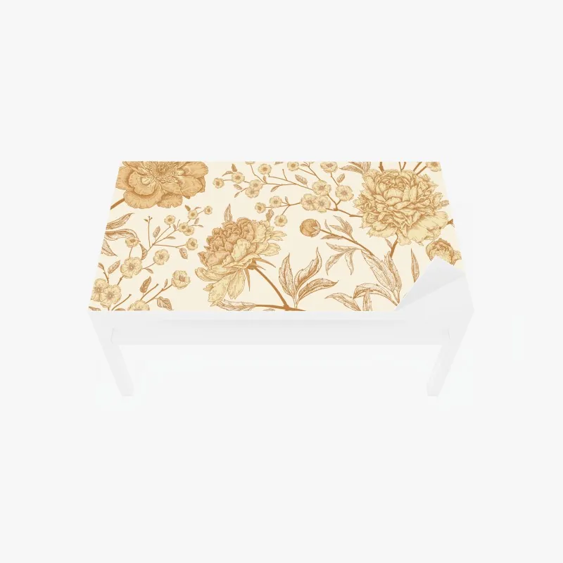 Naklejka na biurko i stół mglista góra z urwiskiem i sosnowym lasem – Wallissimo®