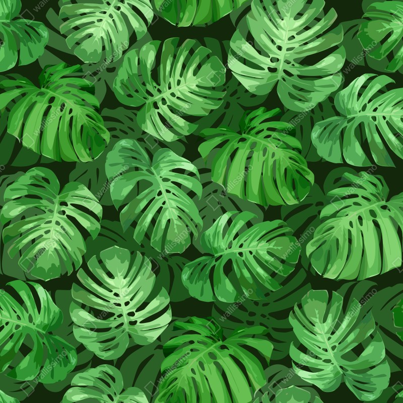 Naklejka na biurko i stół tropikalny wzór z liśćmi monstery – Wallissimo® Naklejka na biurko i stół tropikalny wzór z liśćmi monstery – Wallissimo®