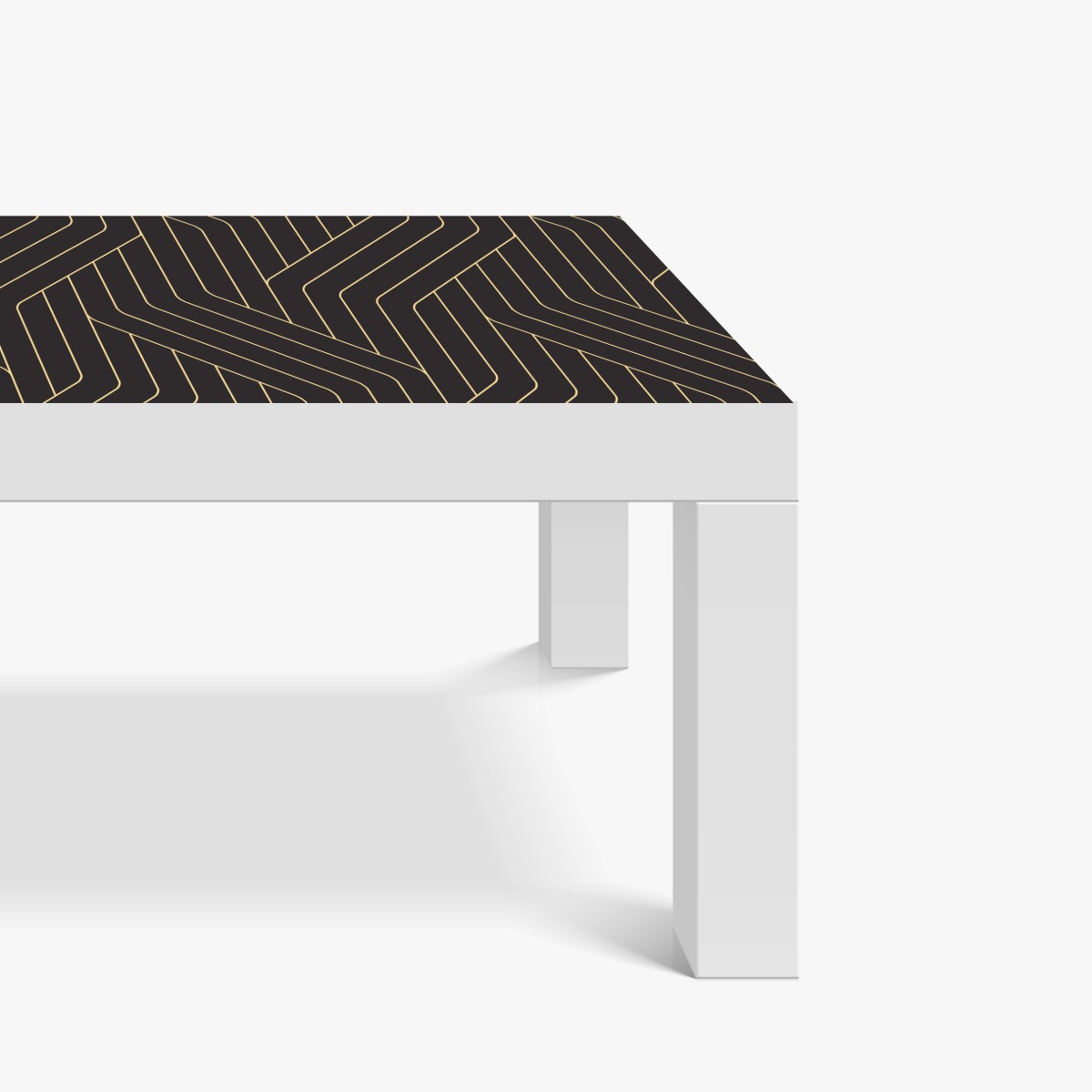 Naklejka na biurko i stół geometryczny wzór art deco w czerni i złocie – Wallissimo® Naklejka na biurko i stół geometryczny wzór art deco w czerni i złocie – Wallissimo®