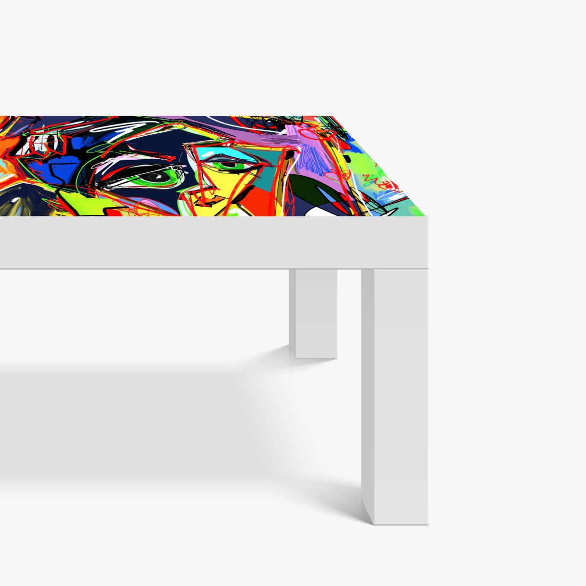 Naklejka na biurko i stół kolorowy abstrakcyjny portret twarzy – Wallissimo® Naklejka na biurko i stół kolorowy abstrakcyjny portret twarzy – Wallissimo®