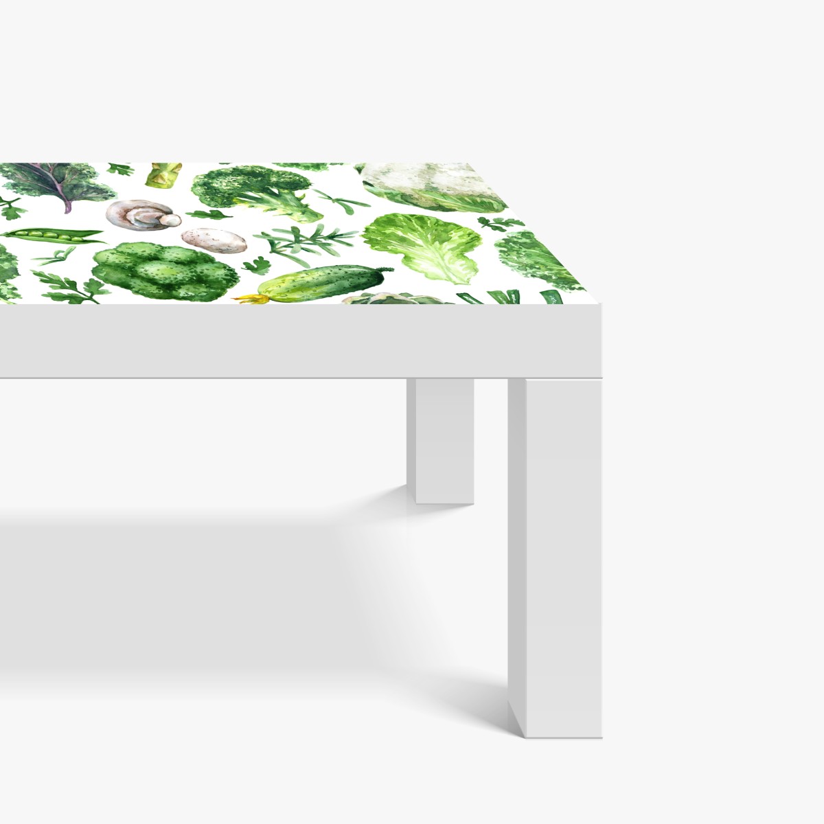 Naklejka na biurko i stół akwarelowy wzór zielonych warzyw – Wallissimo® Naklejka na biurko i stół akwarelowy wzór zielonych warzyw – Wallissimo®