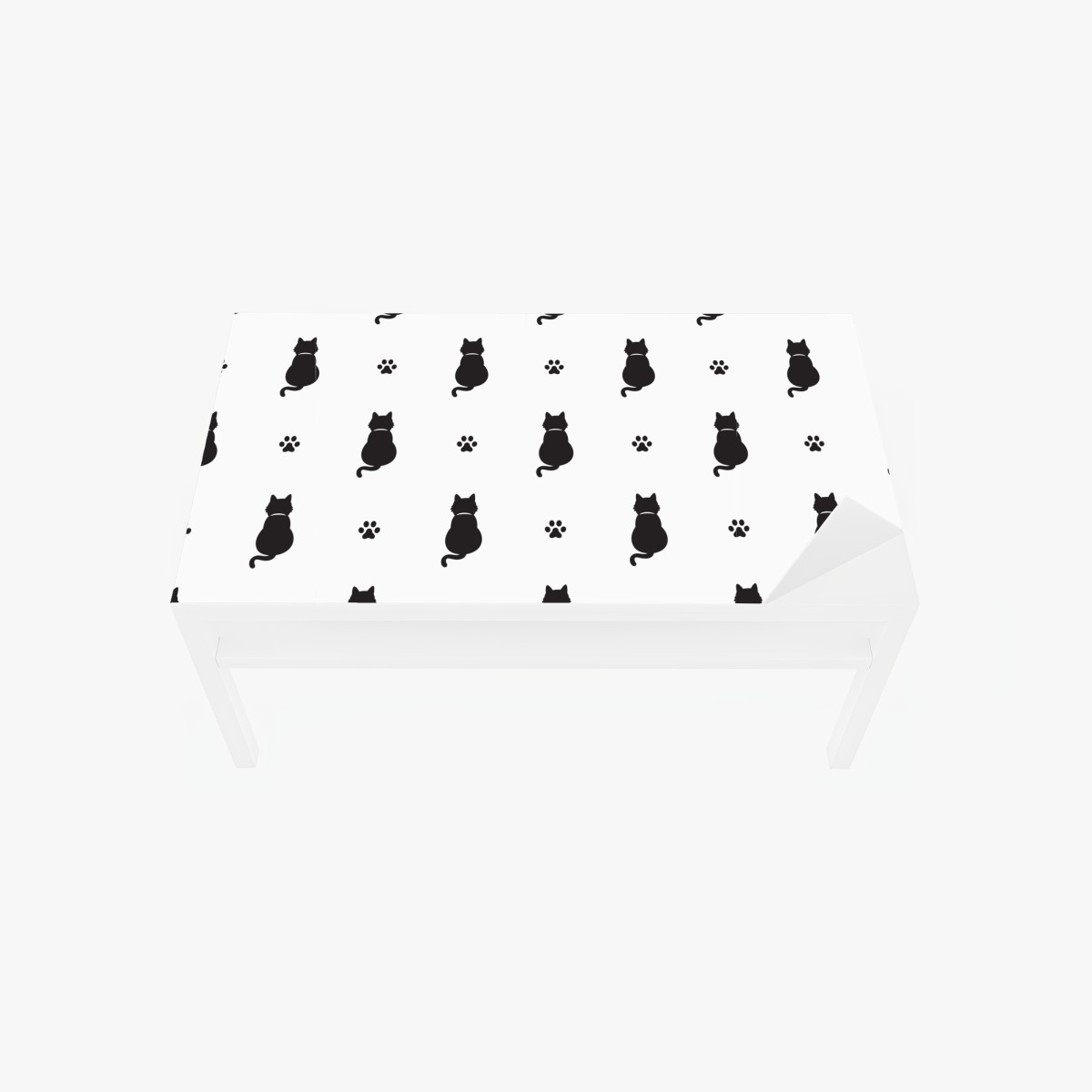 Table & desk veneer black cat silhouette pattern