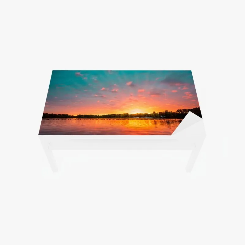 Naklejka na biurko i stół tropikalny wzór hibiskusa – Wallissimo®