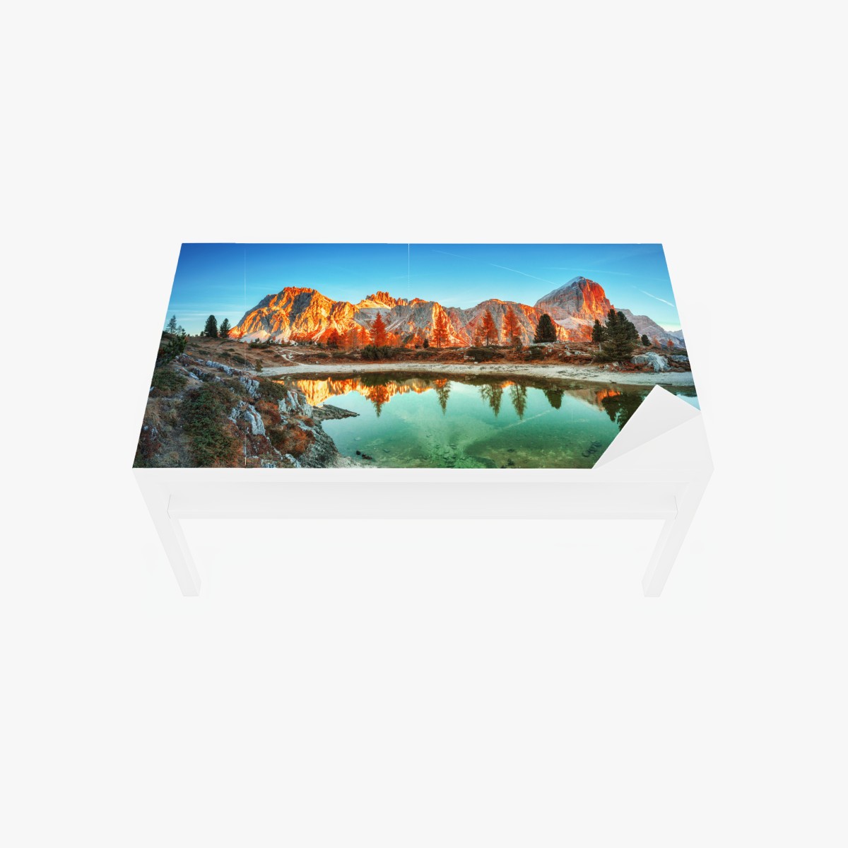 Table & desk veneer alpine sunrise over mountain lake