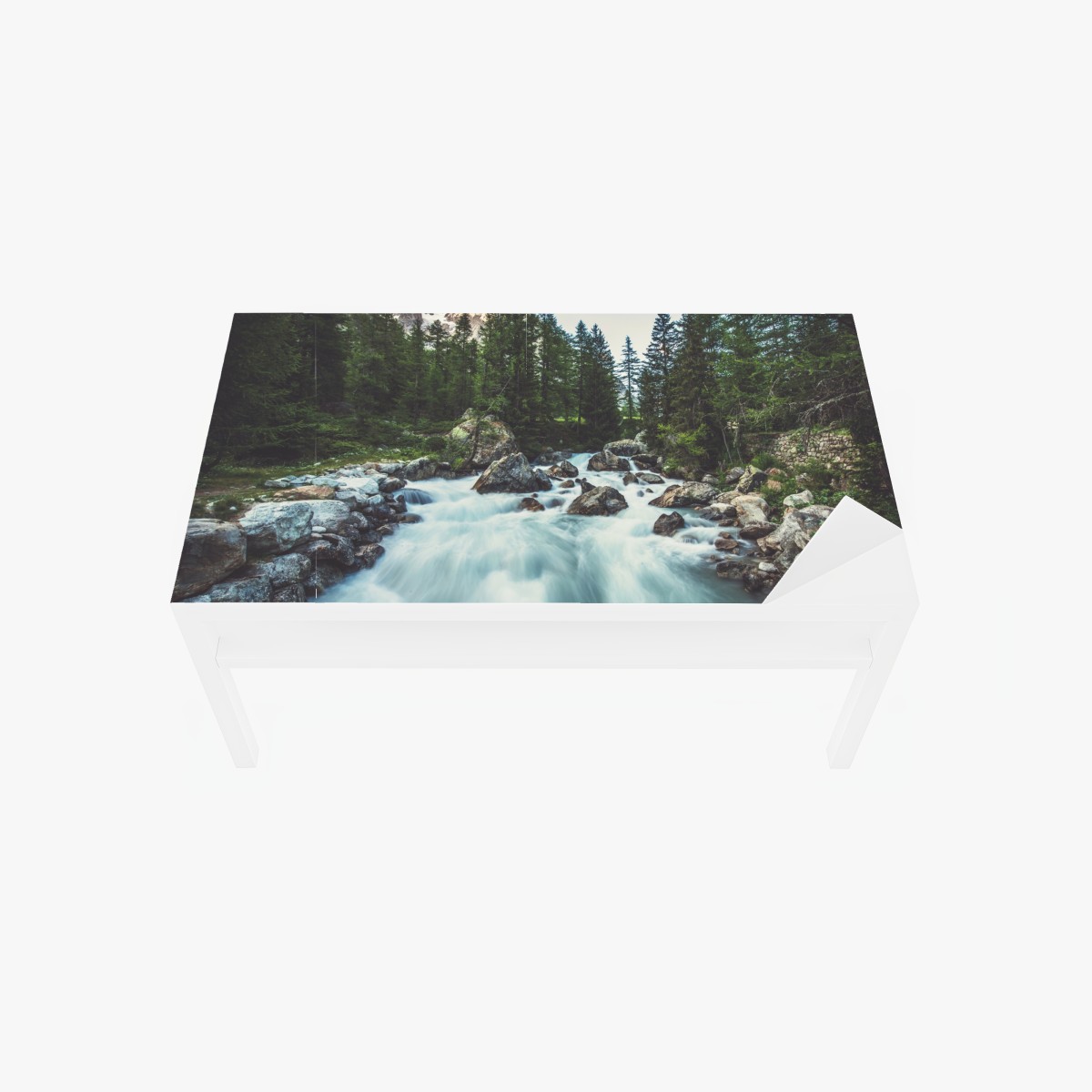 Table & desk veneer scenic alpine river in Ferret Valley