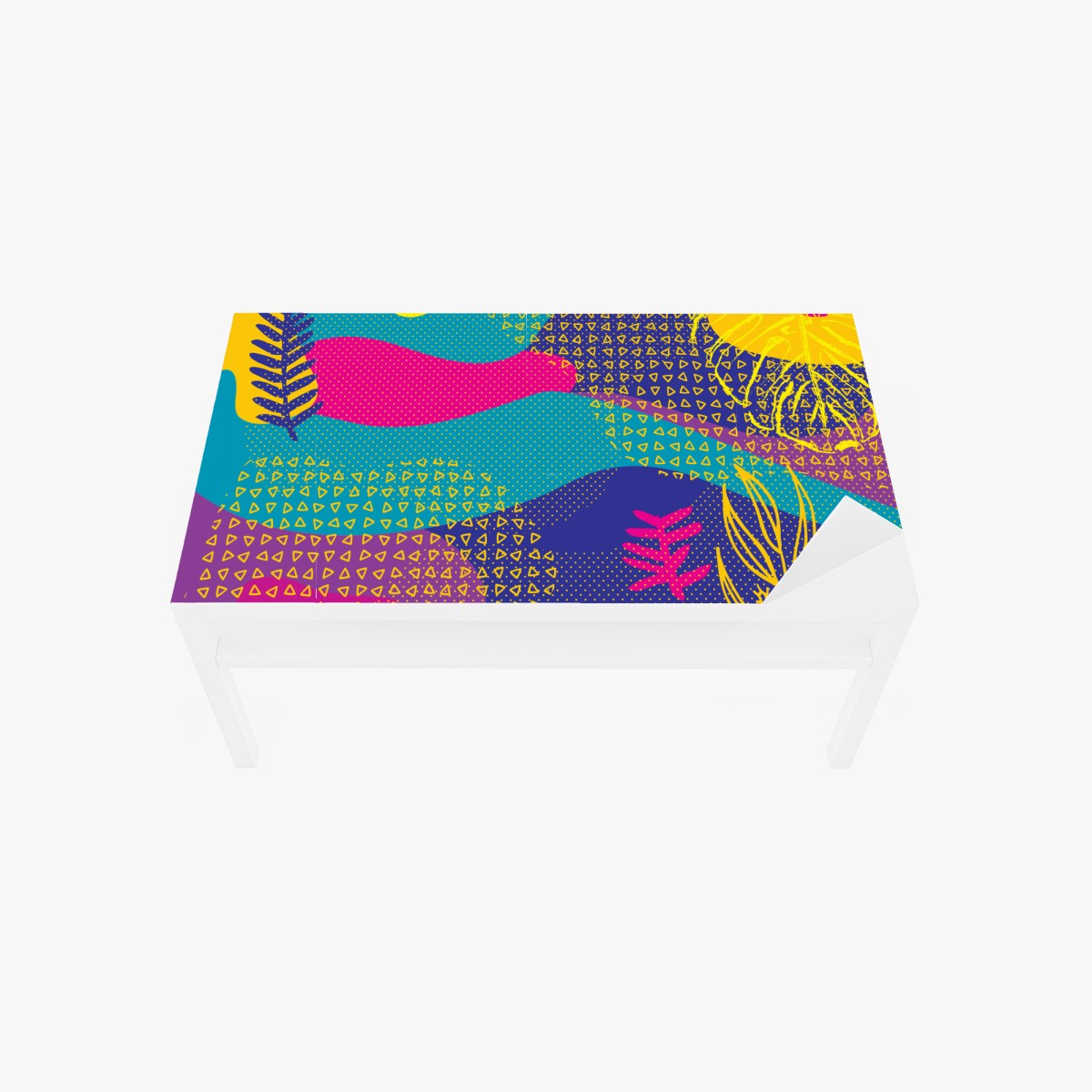 Table & desk veneer vibrant abstract tropical pattern