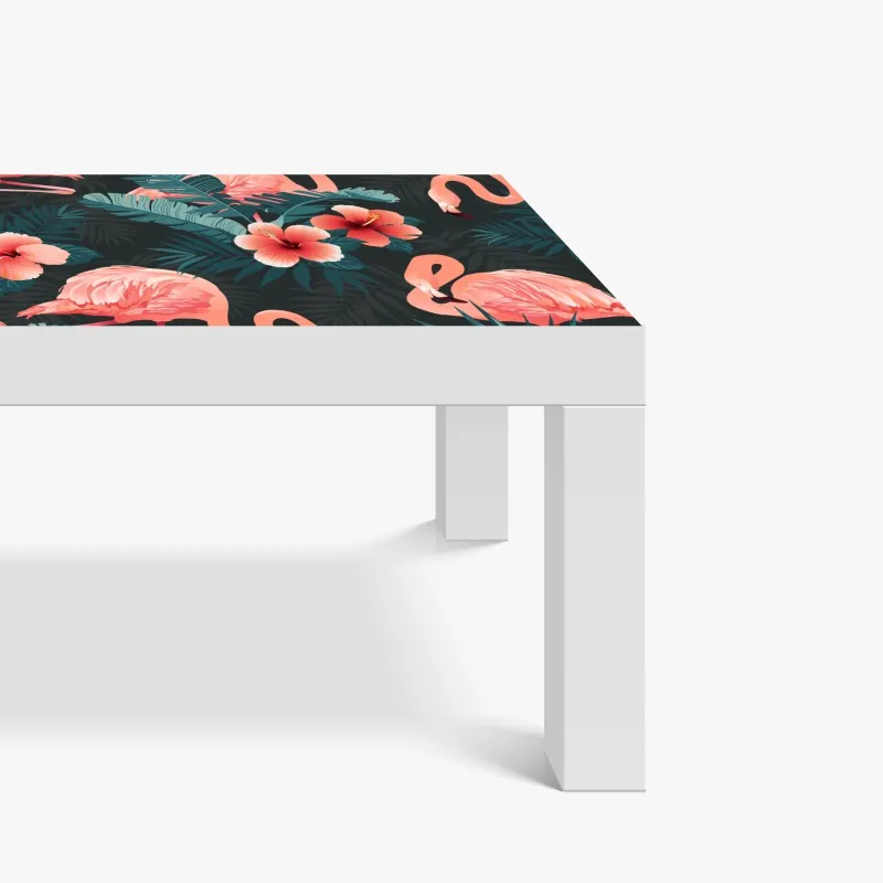 Naklejka na biurko i stół ręcznie rysowany wzór liści na miętowym tle – Wallissimo®