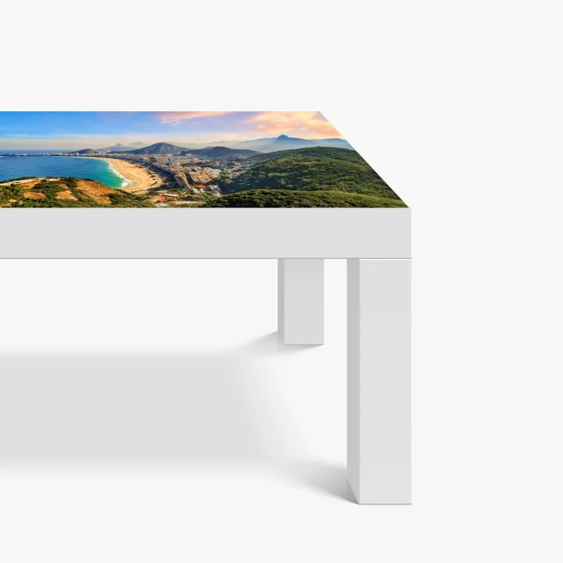 Naklejka na biurko i stół orientalny wzór koi i lotosów w turkusie i złocie – Wallissimo®