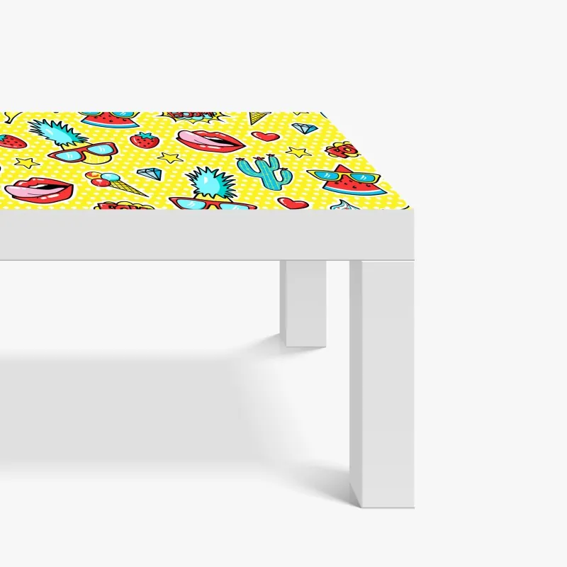 Naklejka na biurko i stół złote tropikalne liście – Wallissimo®