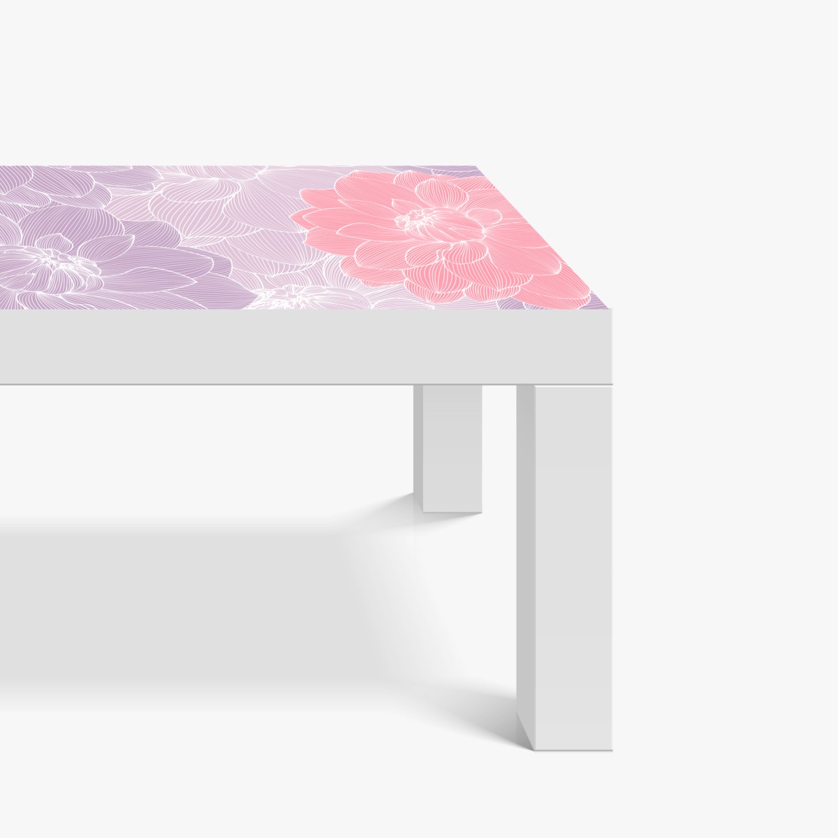 Naklejka na biurko i stół delikatny pastelowy wzór kwiatowy – Wallissimo® Naklejka na biurko i stół delikatny pastelowy wzór kwiatowy – Wallissimo®