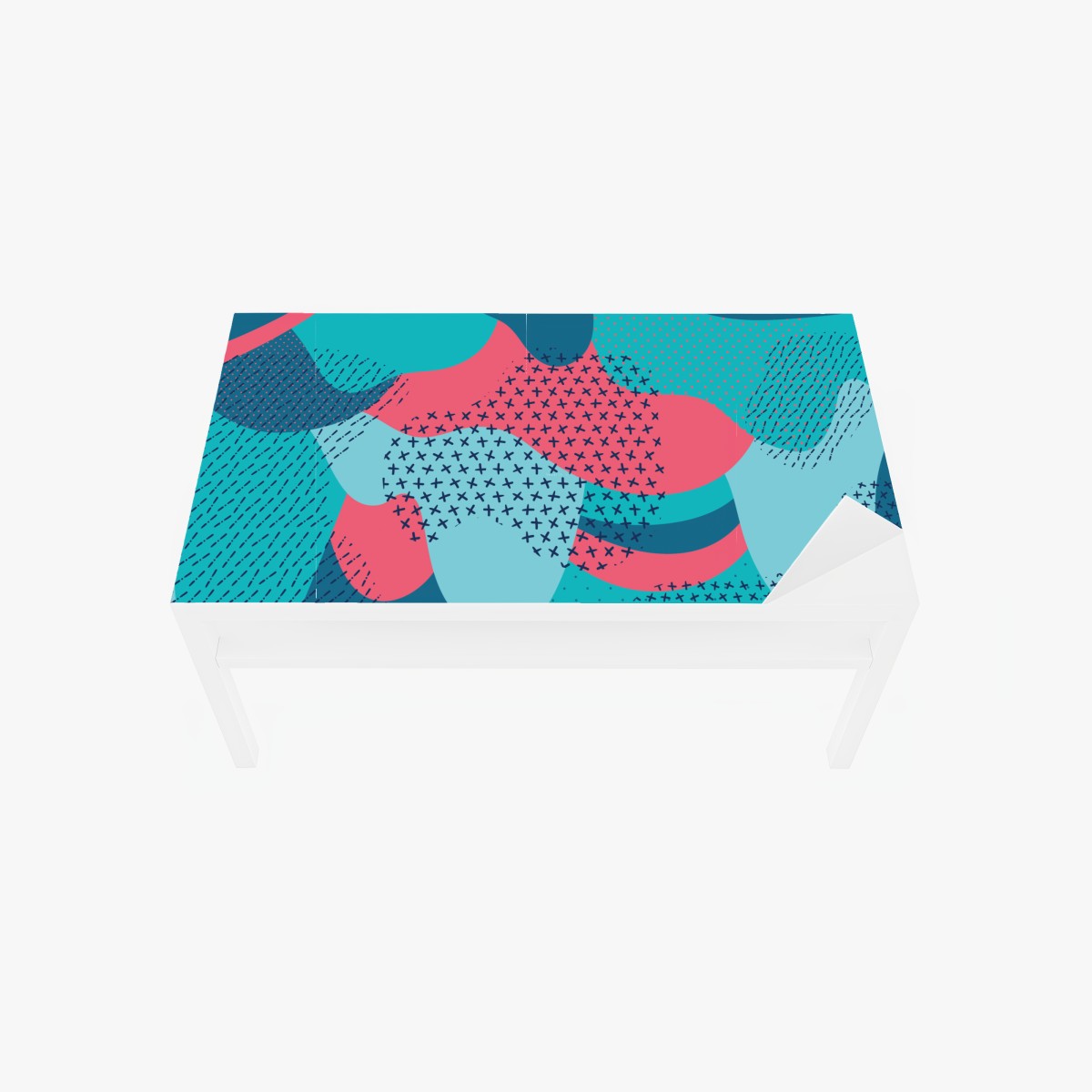 Table & desk veneer playful turquoise abstract pattern