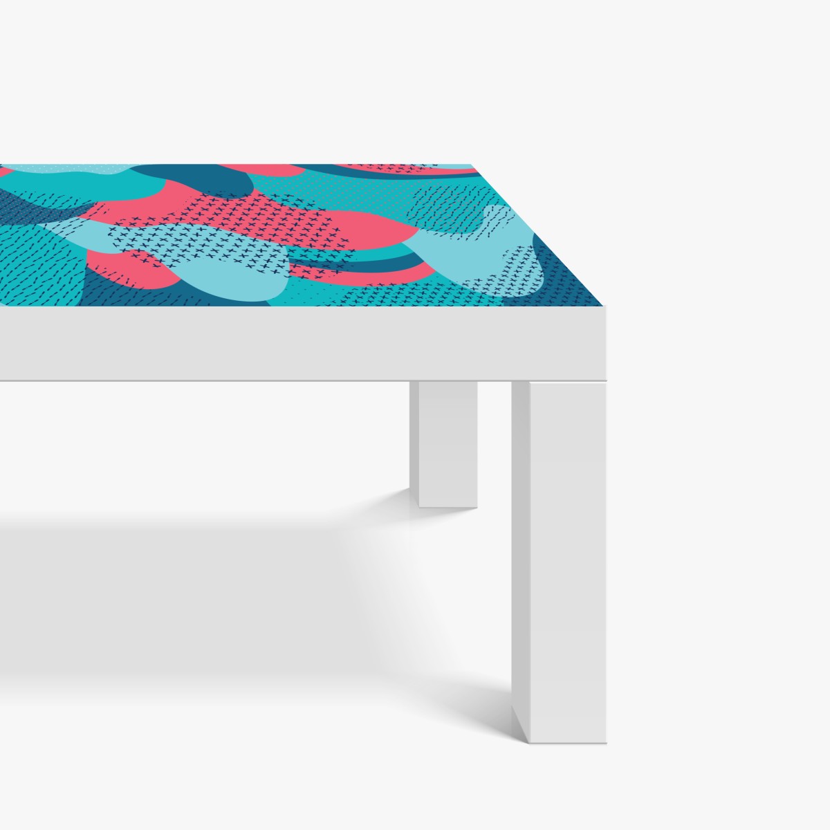 Naklejka na biurko i stół abstrakcyjny falisty wzór w turkusie i koralu – Wallissimo® Naklejka na biurko i stół abstrakcyjny falisty wzór w turkusie i koralu – Wallissimo®