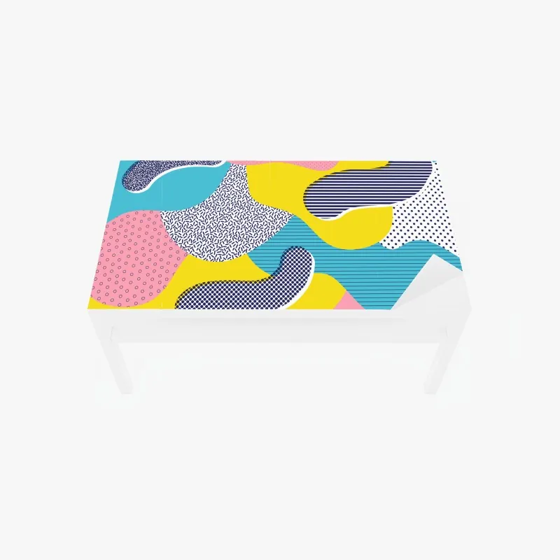 Naklejka na biurko i stół zabawny abstrakcyjny wzór memphis