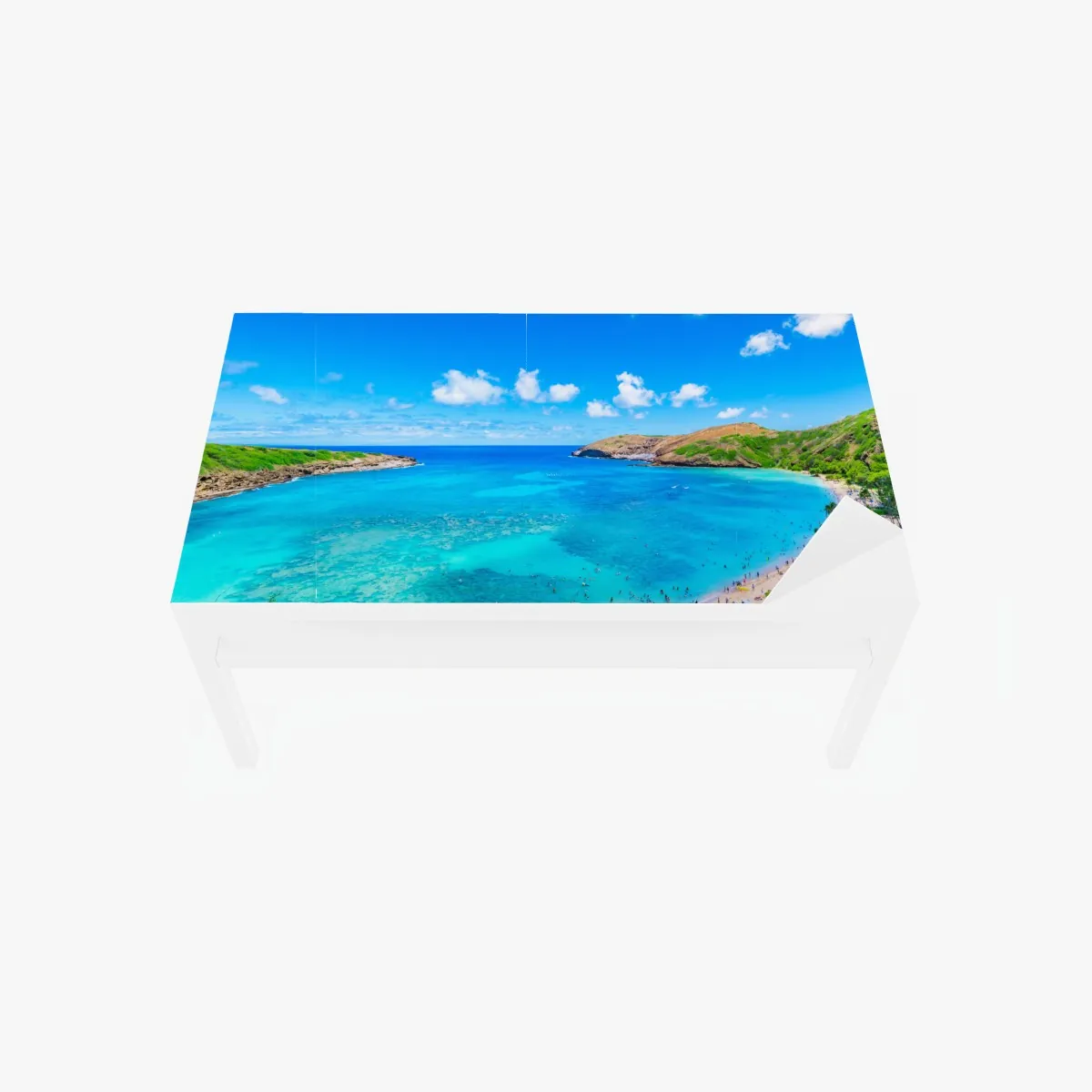 Naklejka na biurko i stół tropikalna turkusowa zatoka panorama – Wallissimo® Naklejka na biurko i stół tropikalna turkusowa zatoka panorama – Wallissimo®