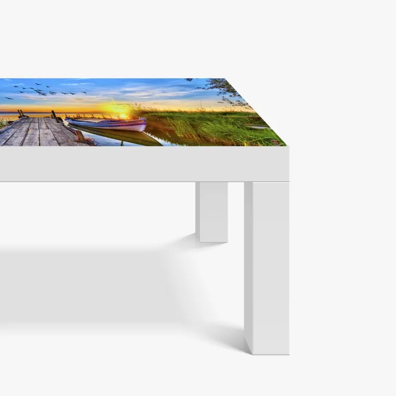 Naklejka na biurko i stół retro czerwone goździki wzór kwiatowy – Wallissimo®