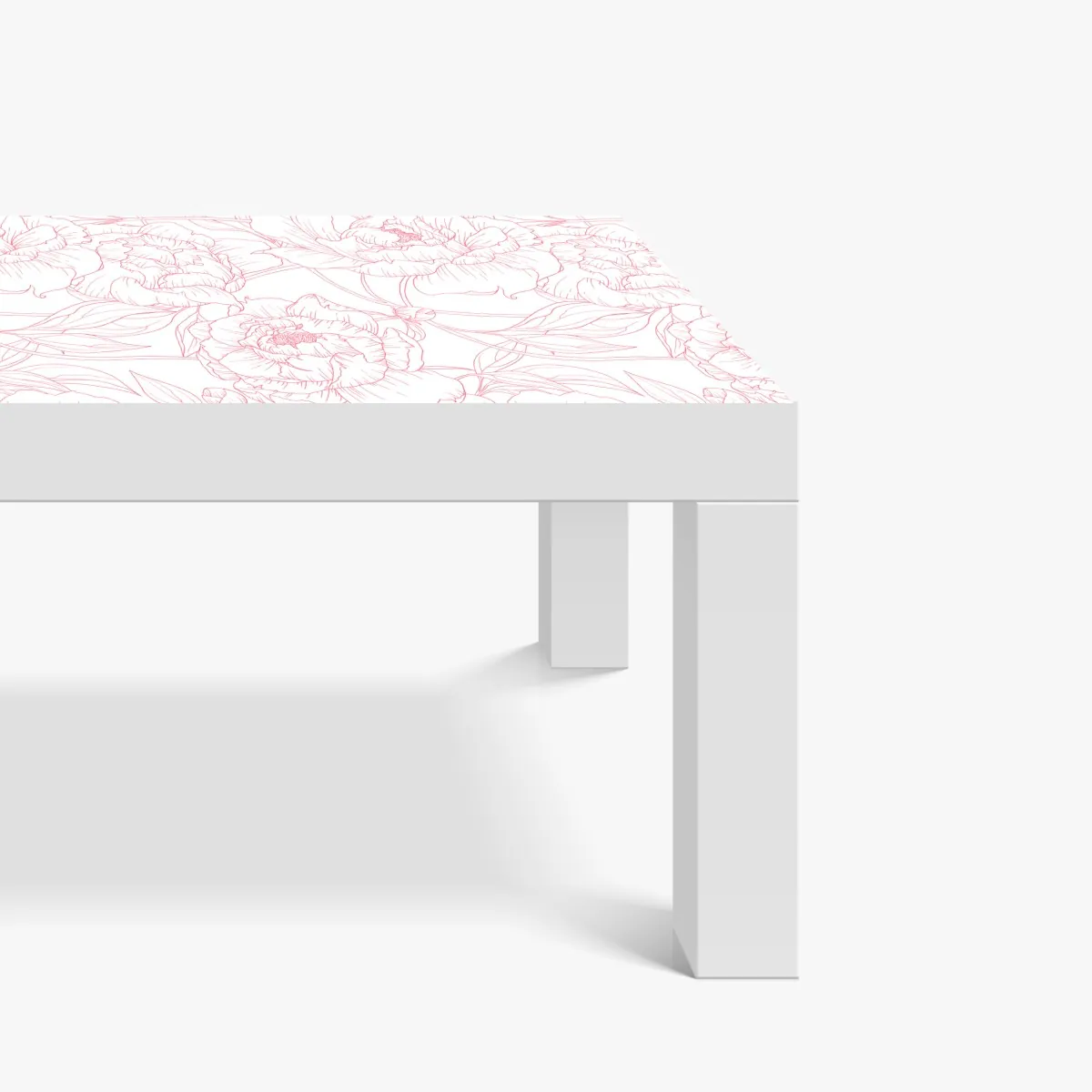 Naklejka na biurko i stół delikatny różowy wzór piwonii w stylu line art – Wallissimo® Naklejka na biurko i stół delikatny różowy wzór piwonii w stylu line art – Wallissimo®