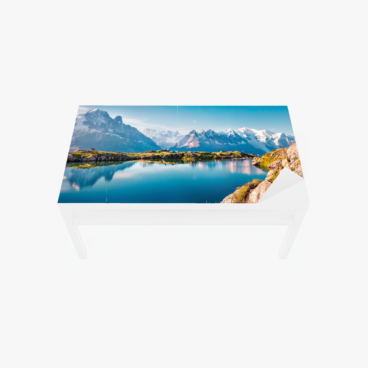 Table & desk veneer Lac Blanc with Mont Blanc panorama