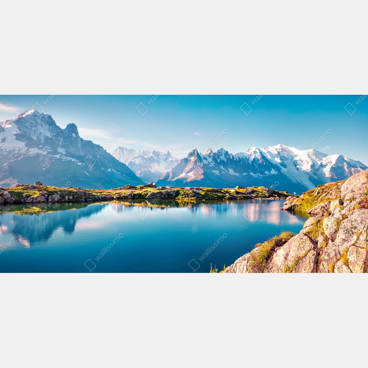 Naklejka na biurko i stół Lac Blanc z widokiem na Mont Blanc – Wallissimo® Naklejka na biurko i stół Lac Blanc z widokiem na Mont Blanc – Wallissimo®