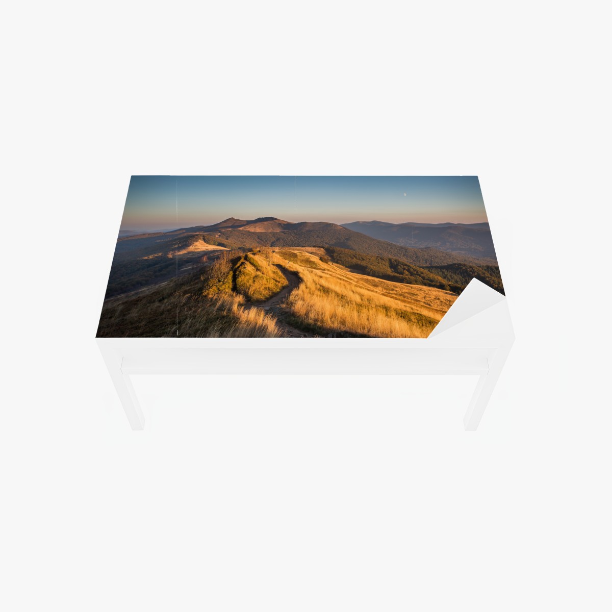 Table & desk veneer golden mountain ridge at sunset