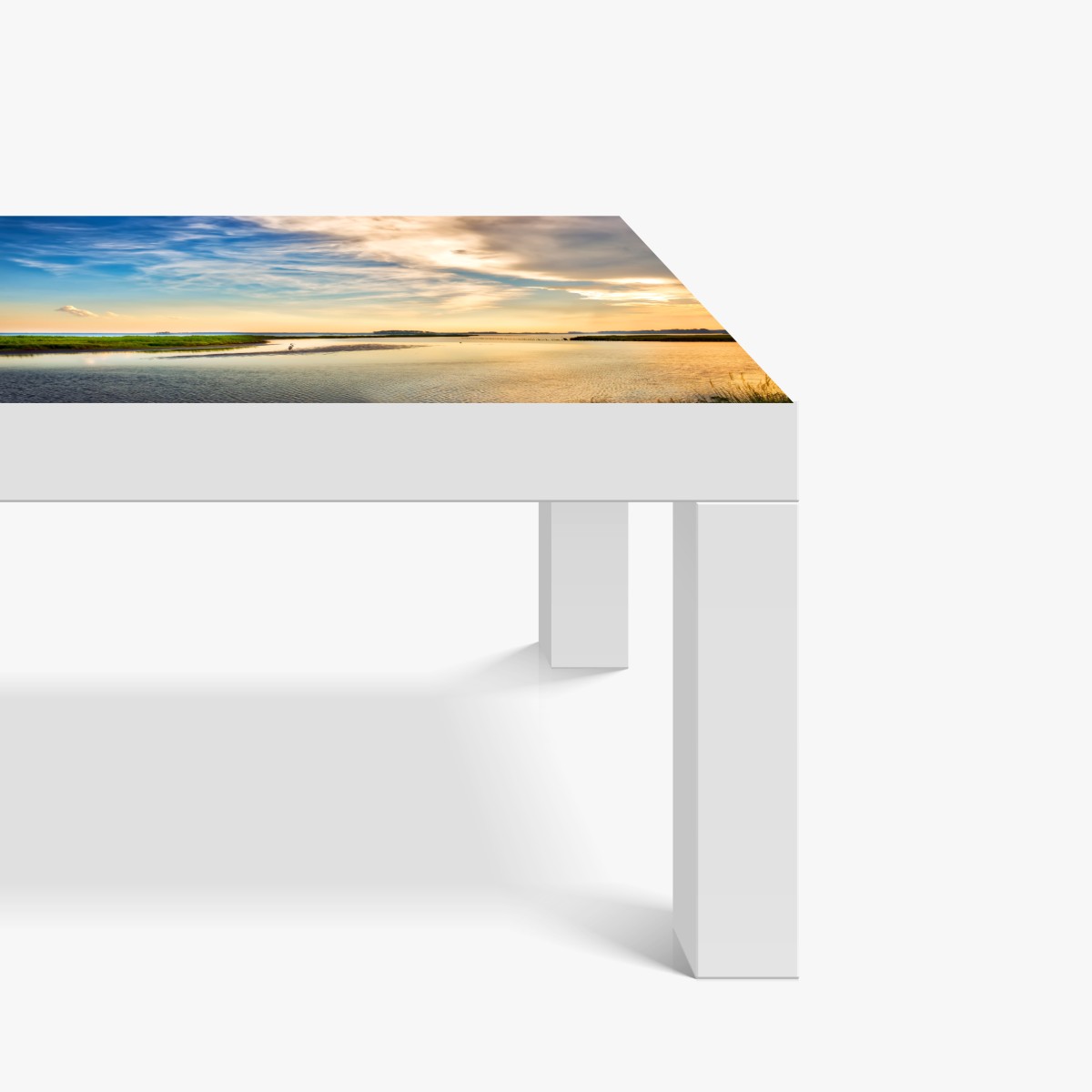 Naklejka na biurko i stół czapla nad zatoką Chesapeake o zachodzie słońca – Wallissimo® Naklejka na biurko i stół czapla nad zatoką Chesapeake o zachodzie słońca – Wallissimo®