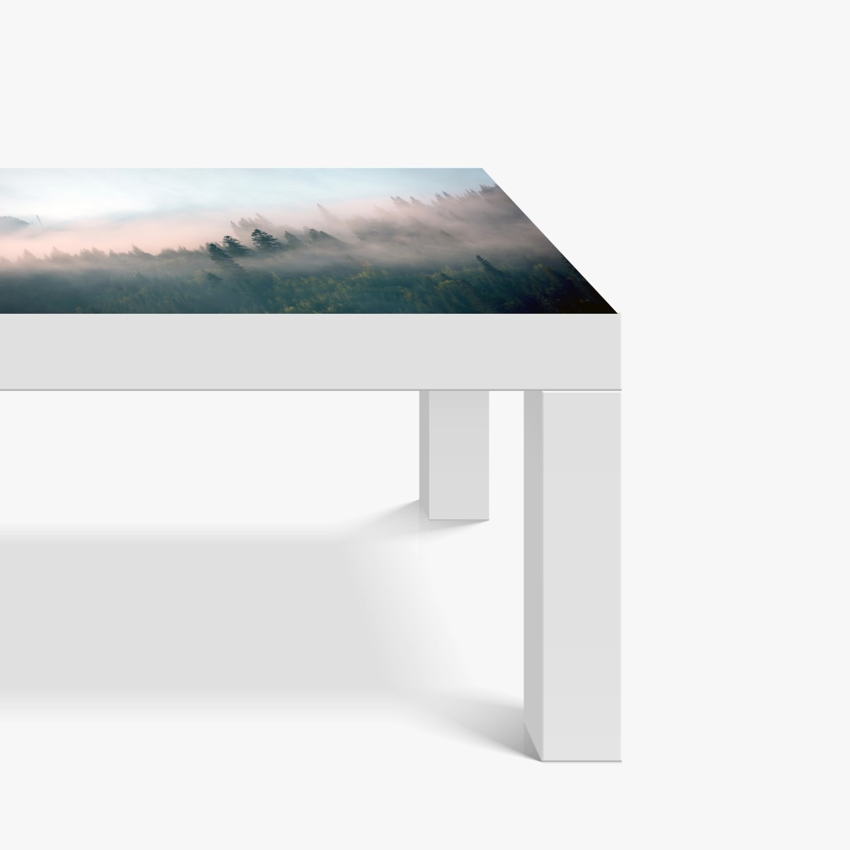 Naklejka na biurko i stół mglisty poranek w lesie – Wallissimo® Naklejka na biurko i stół mglisty poranek w lesie – Wallissimo®