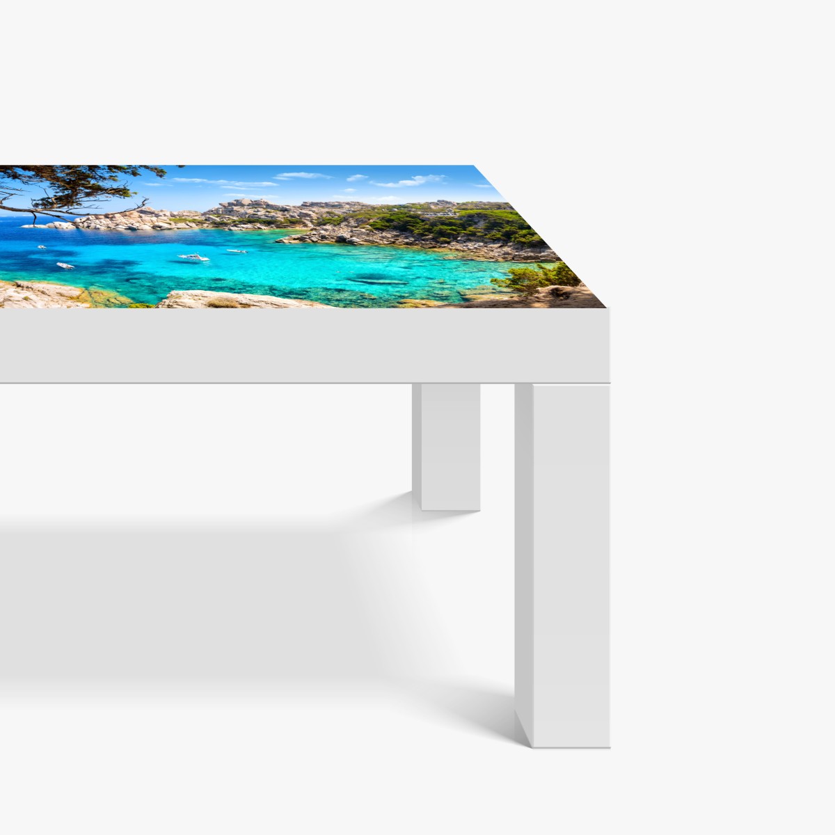 Naklejka na biurko i stół turkusowa zatoka nad skalistym wybrzeżem – Wallissimo® Naklejka na biurko i stół turkusowa zatoka nad skalistym wybrzeżem – Wallissimo®