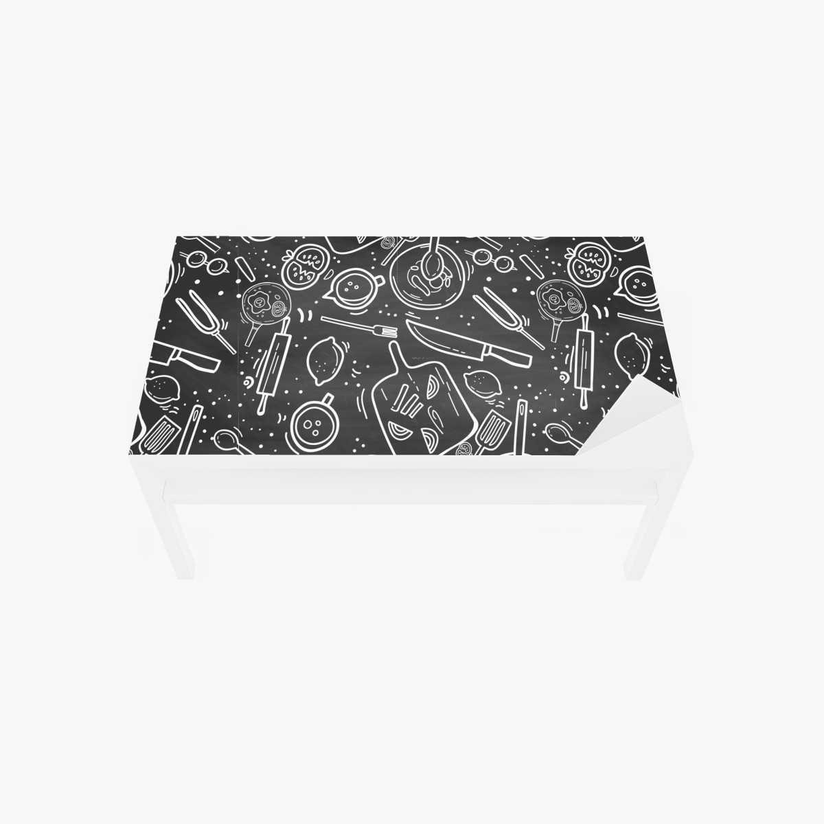 Table & desk veneer kitchen chalkboard doodle pattern