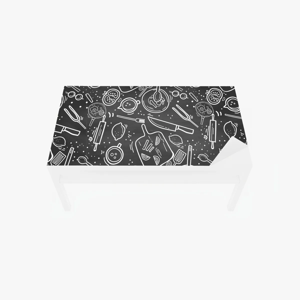 Naklejka na biurko i stół kuchenny wzór tablicowy z doodlami – Wallissimo® Naklejka na biurko i stół kuchenny wzór tablicowy z doodlami – Wallissimo®