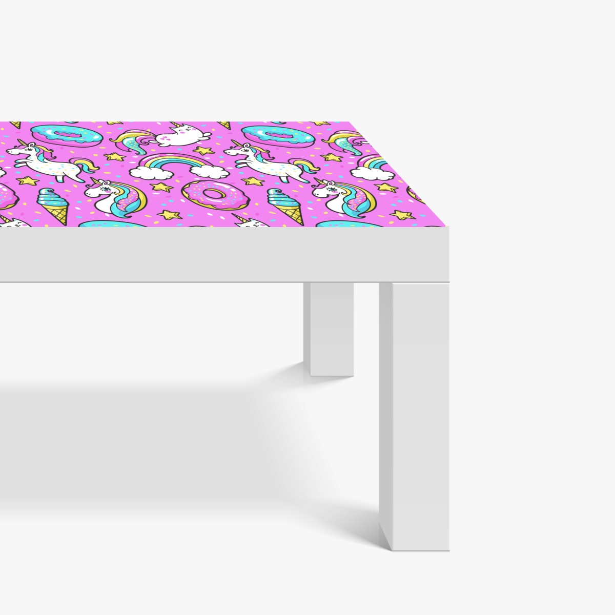 Naklejka na biurko i stół pastelowe jednorożce i słodkości – Wallissimo® Naklejka na biurko i stół pastelowe jednorożce i słodkości – Wallissimo®