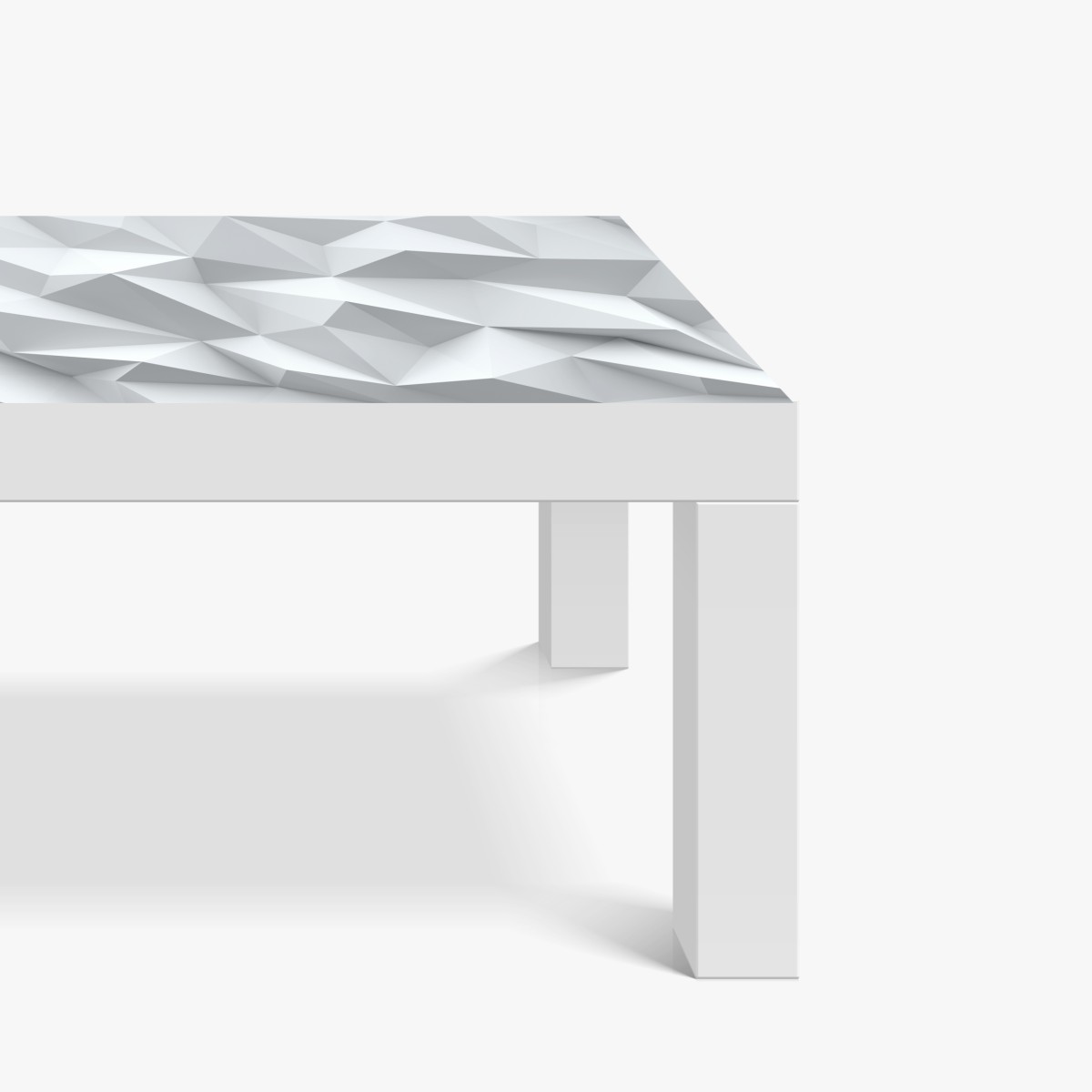 Naklejka na biurko i stół biały trójwymiarowy geometryczny wzór low-poly – Wallissimo® Naklejka na biurko i stół biały trójwymiarowy geometryczny wzór low-poly – Wallissimo®