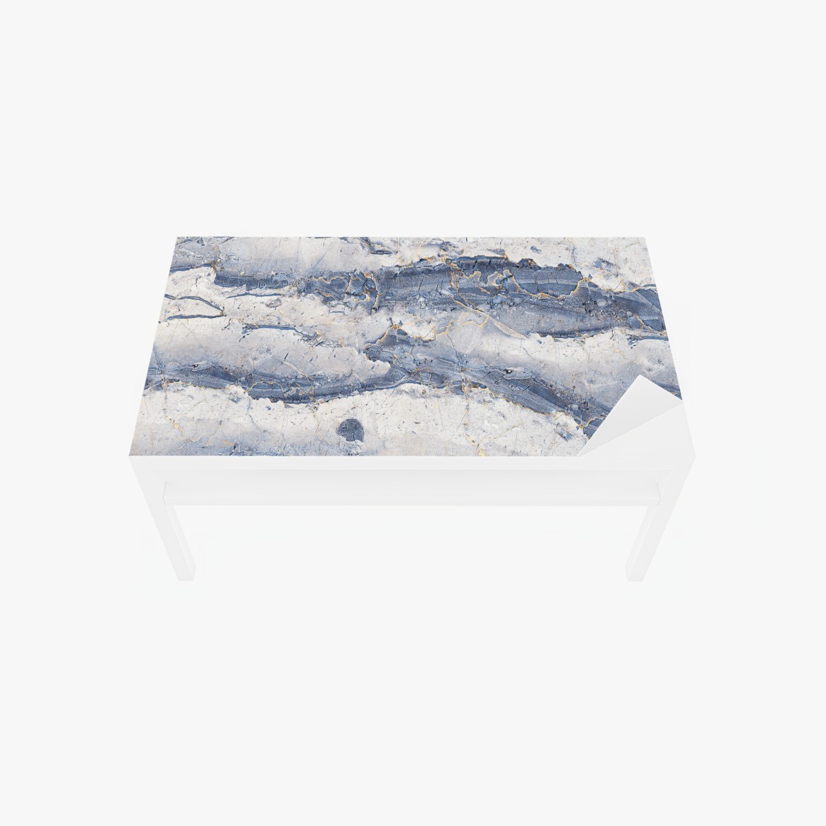 Table & desk veneer blue marble texture with gold veins