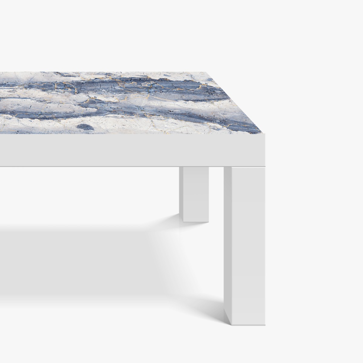 Naklejka na biurko i stół niebieski marmur ze złotymi żyłami – Wallissimo® Naklejka na biurko i stół niebieski marmur ze złotymi żyłami – Wallissimo®