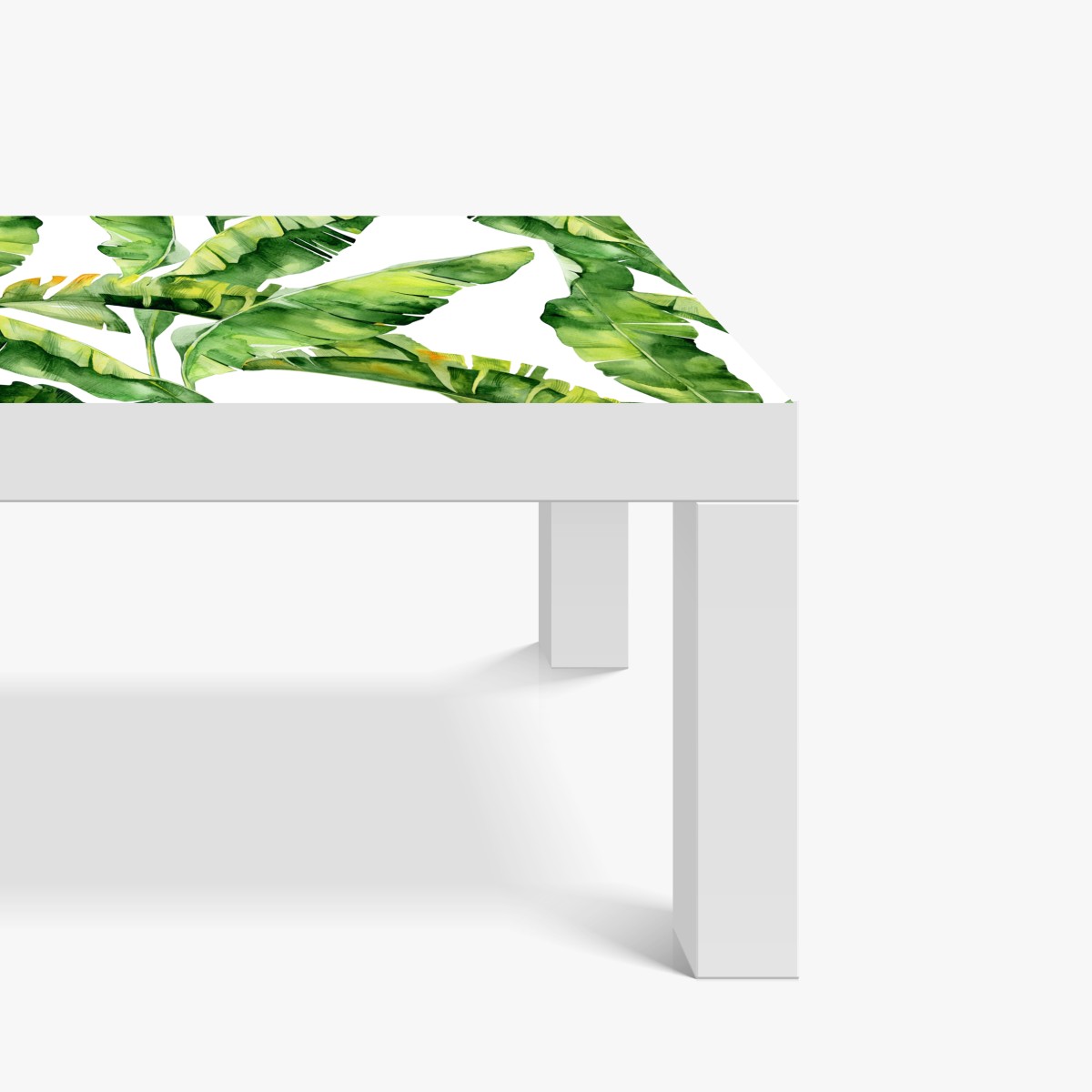 Naklejka na biurko i stół tropikalny wzór z liśćmi bananowca w akwareli – Wallissimo® Naklejka na biurko i stół tropikalny wzór z liśćmi bananowca w akwareli – Wallissimo®