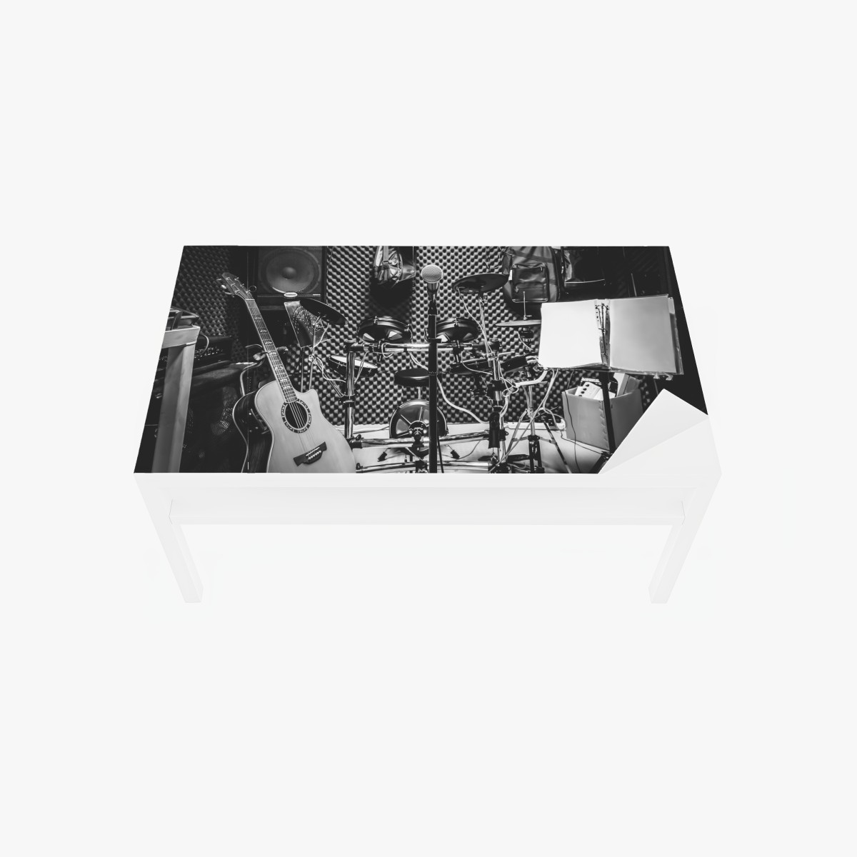 Table & desk veneer monochrome music studio corner