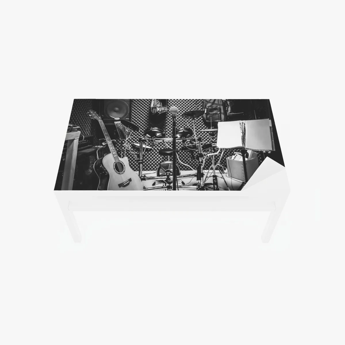 Naklejka na biurko i stół monochromatyczne studio muzyczne – Wallissimo® Naklejka na biurko i stół monochromatyczne studio muzyczne – Wallissimo®