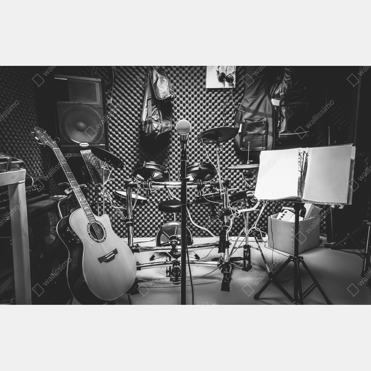 Naklejka na biurko i stół monochromatyczne studio muzyczne – Wallissimo® Naklejka na biurko i stół monochromatyczne studio muzyczne – Wallissimo®