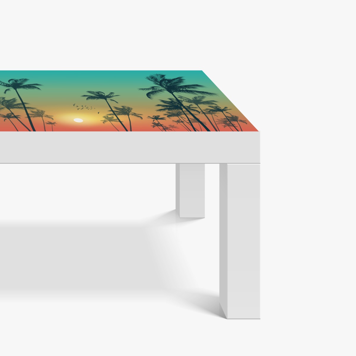 Naklejka na biurko i stół tropikalny zachód słońca z palmami – Wallissimo® Naklejka na biurko i stół tropikalny zachód słońca z palmami – Wallissimo®