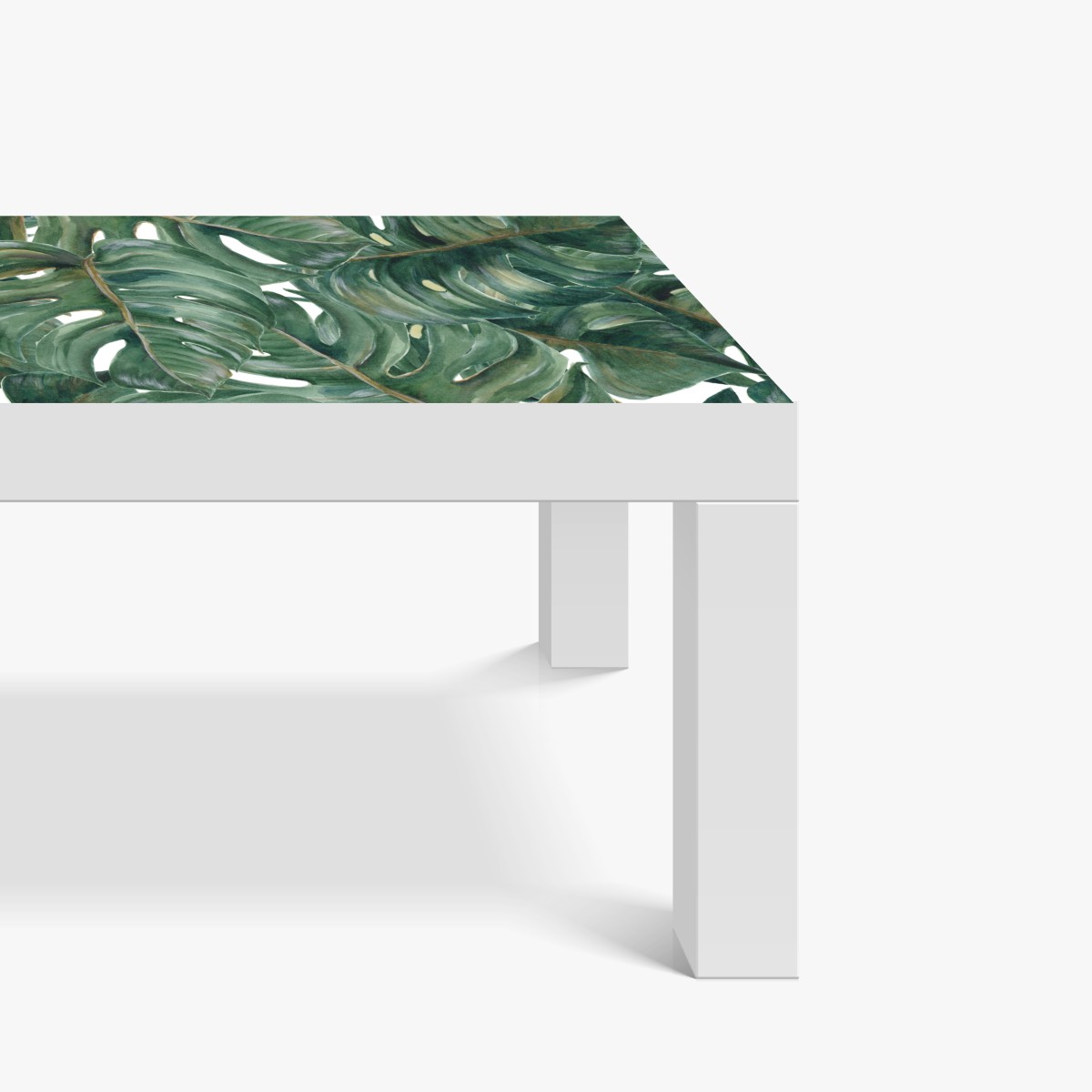 Naklejka na biurko i stół malowane akwarelą liście monstery – Wallissimo® Naklejka na biurko i stół malowane akwarelą liście monstery – Wallissimo®