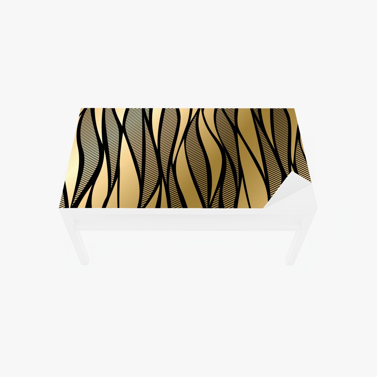 Table & desk veneer luxury gold abstract wave pattern