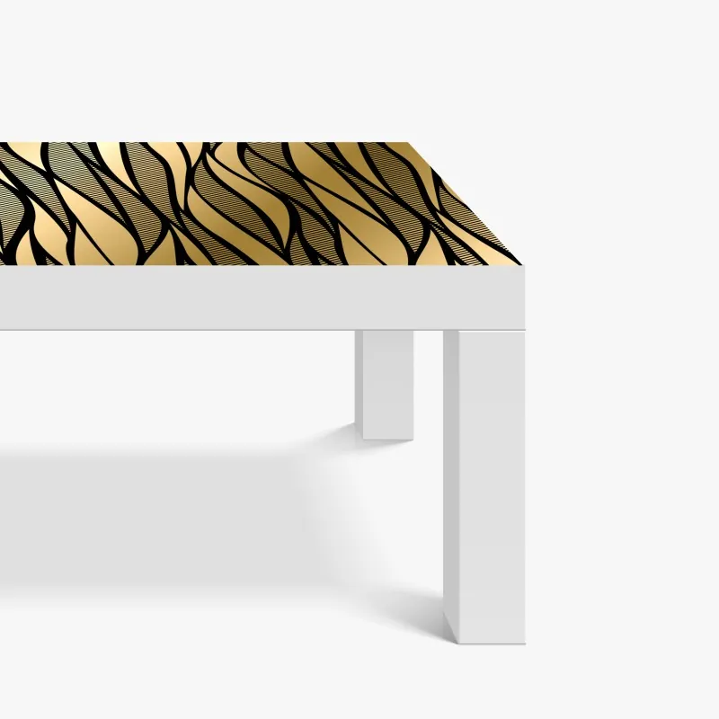 Naklejka na biurko i stół złote słońce nad minimalistycznymi górami – Wallissimo®